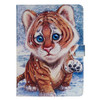 For Galaxy Tab A 10.5 / T590 Colored Drawing Pattern Horizontal Flip PU Leather Case with Holder & Card Slots(Tiger)