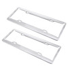 2 PCS Car License Plate Aerospace Aluminum Bracket Frame Holder Stand Mount(Silver)