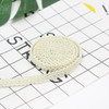WG000108 Polyester Silk Centipede Shape Lace Belt DIY Clothing Accessories, Length: 50m, Width: 0.8cm(Beige and White)