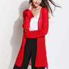 Spring Loose Long Knit Cardigan Thin Long-sleeved Sunscreen Clothing Air Conditioning Shirt, Size:  One Size(Red )
