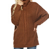 High Collar Turtleneck Dress Knitted Sweater, Size:  One Size( Camel )