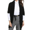 Autumn and Winter Solid Color Knitted Cardigan Sweater, Size:  One Size(Black )
