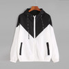 Women Jackets Female Zipper Pockets Casual Long Sleeves Coats Autumn Hooded Windbreaker Jacket, Size:M(Black)