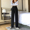 Wild Fashion Wide-Leg Pants Casual Loose Suit Pants, Size: L(Black)