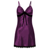 3 PCS Sling Lace Sexy Perspective Lingerie Nightdress, Size:XL (Purple)