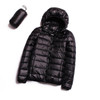 Casual Ultra Light White Duck Down Jacket Women Autumn Winter Warm Coat Hooded Parka, Size:XXXL(Black)