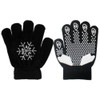 Non-slip Upgrade Version Children Skating Gloves Full Finger Rhinestone Anti-slip Gloves, Size:L (Snowflake Black)