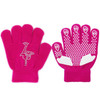 Non-slip Upgrade Version Children Skating Gloves Full Finger Rhinestone Anti-slip Gloves, Size:L (Ice Man Rose Red)