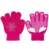 Non-slip Upgrade Version Children Skating Gloves Full Finger Rhinestone Anti-slip Gloves, Size:M (Snowflake Rose Red)