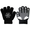 Non-slip Upgrade Version Children Skating Gloves Full Finger Rhinestone Anti-slip Gloves, Size:M (Snowflake Black)