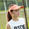 2 PCS Lightweight and Comfortable Visor Cap for Women in Outdoor Golf Tennis Running Jogging Adjustable Strap (Orange)