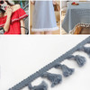 25 Metres 4.5cm Cotton Thread Broom Lace Ribbon Tassel Ethnic For Craft DIY Curtain Home Decorative Clothes Sewing Accessories(Grey)