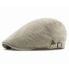 Thin Retro British Style Adjustable Shade Cotton Linen Beret(Beige)