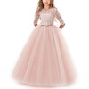 Girls Party Dress Children Clothing Bridesmaid Wedding Flower Girl Princess Dress, Height:160cm(Pink)