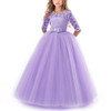 Girls Party Dress Children Clothing Bridesmaid Wedding Flower Girl Princess Dress, Height:160cm(Purple)