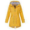 Women Waterproof Rain Jacket Hooded Raincoat, Size:XXXXXL(Yellow)