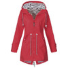 Women Waterproof Rain Jacket Hooded Raincoat, Size:XL(Red)