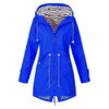 Women Waterproof Rain Jacket Hooded Raincoat, Size:L(Blue)