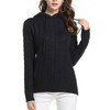 Autumn and Winter Casual Women Sweater Hooded Sweater, Size: M(Black)