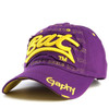 Embroidery Letter Pattern Adjustable Curved Eaves Baseball Cap, Head Circumference: 54-62cm(purple yellow)