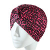 6 PCS Leopard Earmuffs Turban Hat Hedging Cap(Rose Red)