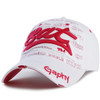 Embroidery Letter Pattern Adjustable Curved Eaves Baseball Cap, Head Circumference: 54-62cm(white red)