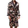 Men Long Paragraph Silk Pajamas(Color:Black Size:XXXL)