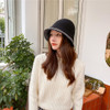 All-Match Autumn and Winter Button Chenille Fisherman Hat Basin Hat, Size: M (56-58cm)(Black)