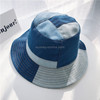 Summer and Autumn Stitching Denim Fisherman Hat Wild Basin Cap(M (56-58cm))