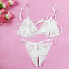 3 PCS Lady Lotion Open Sexy Lace Three-Point Erotic Lingerie Open Panties Temptation Set(White)