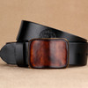 Copper Buckle First Layer Cowhide Men Belt, Length (CM): 120cm(Black)