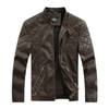 Autumn And Winter Fashion Tide Male Leather Jacket (Color:Coffee Size:XL)