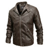 Autumn And Winter Fashion Tide Male Leather Jacket (Color:Coffee Size:XXL)