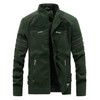 Men Casual Leather Jacket Coat (Color:Army Green Size:L)