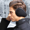 Winter Warm Wool Ear Bag Back-Wearing Foldable Plush Earmuffs, Size:Free Size(Black Wool Square)