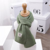 WJ8657 Solid Color Children Scarf Winter Knitted Scarf Warm Wool Baby Scarf, Length (CM): 125cm(Green)
