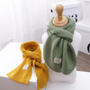WJ8657 Solid Color Children Scarf Winter Knitted Scarf Warm Wool Baby Scarf, Length (CM): 125cm(Green)