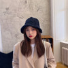 Autumn and Winter Knitted Woolen Hat All-Match Warm Fisherman Hat Twist Bucket Hat, Size: M (56-58cm)(Black)