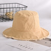 2PCS Solid Color Cowboy Wind Edge Fisherman Hat Korean Version of the Tide Wild Student Basin Hat, Size:M(56-58CM)(Brown)