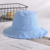 2PCS Solid Color Cowboy Wind Edge Fisherman Hat Korean Version of the Tide Wild Student Basin Hat, Size:M(56-58CM)(Blue)