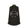 Slim Mid-length Commuter Jacket Trench Coat (Color:Black Size:L)