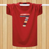 Men Short-sleeved T-shirt Plus Fat Loose Half-sleeved Casual Under Shirt (Color:Red Size:M)