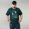 Plus Fat Plus Size Cotton Short-sleeved Men T-shirt (Color:Dark Green Size:L)
