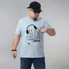 Plus Fat Plus Size Cotton Short-sleeved Men T-shirt (Color:Grey Size:M)