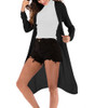 Fashion Cardigan Solid Color Knit Sweater (Color:Black Size:L)