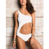 Triangular One Piece Bikini Swimsuit (Color:White Size:S)