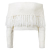 Word Shoulder Tassel Sexy Strapless Sweater (Color:White Size:M)