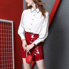 Rabbit Velvet Knit Sweater Skirt Fashion Shirt Set Dress (Color:As Show Size:M)