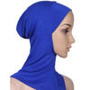 Autumn and Winter Ladies Solid Color Scarf Hooded Modal Headscarf Cap, Size:45 x 43cm( Blue)