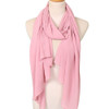 Women Solid Color Natural Fold Chiffon Shawl Scarf Turban, Size:180cm(Leather Pink)